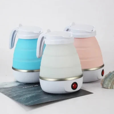 Electric Travelling Folding Kettle Silicone Foldable Water Kettles Compression Leak Proof Portable Mini Kettle
