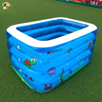 Intime 4 Layer Swimming Pool with Neck ring,Electric pumper,Colorfull Balls