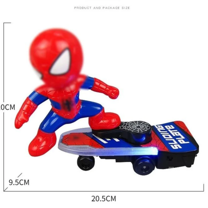 Spider Sense Spiderman Scooter Electric Car Rotating Rock Music Light Car Toys
