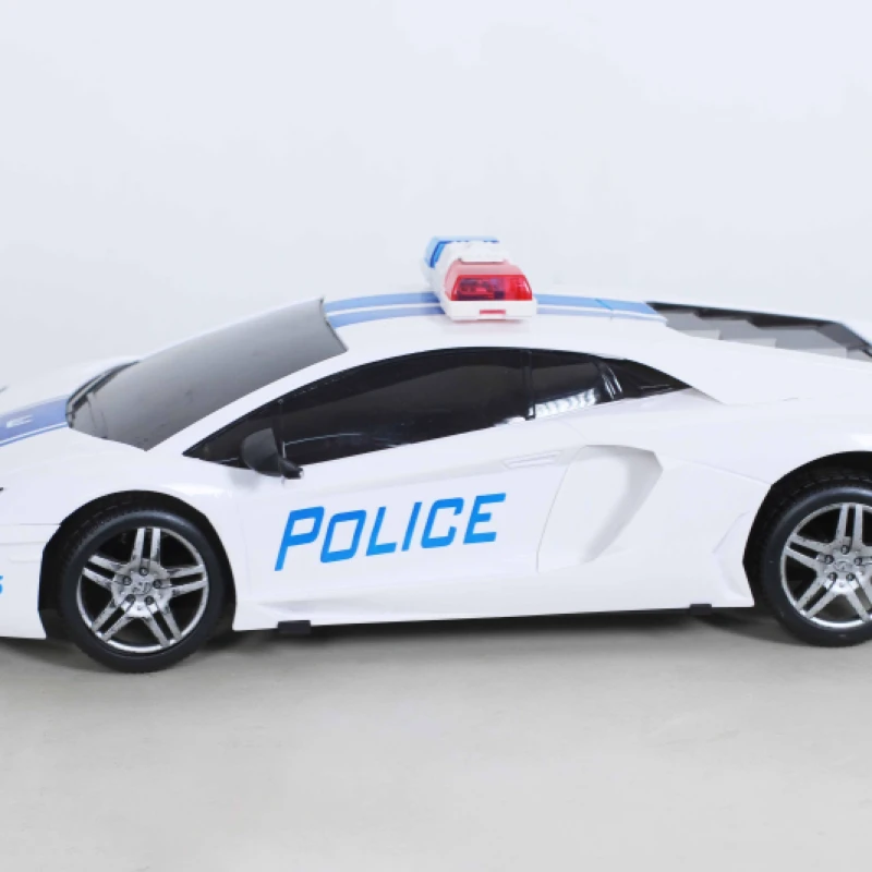 Remote Control Rechargeable 3D Musical RC Police Car for Kids - Multicolor