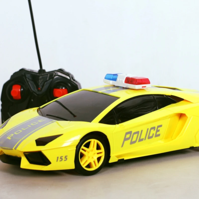 Remote Control Rechargeable 3D Musical RC Police Car for Kids - Multicolor