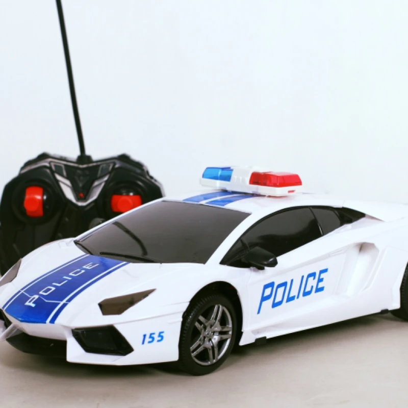 Remote Control Rechargeable 3D Musical RC Police Car for Kids - Multicolor