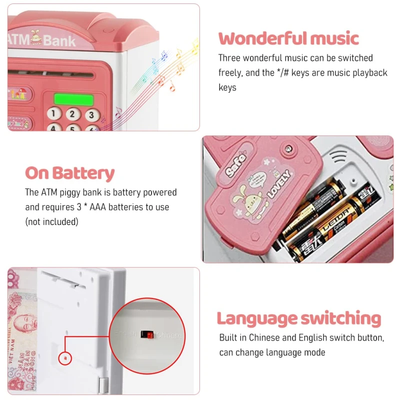 Savings Box Bank Fingerprint Music Children's Toy Gift Box