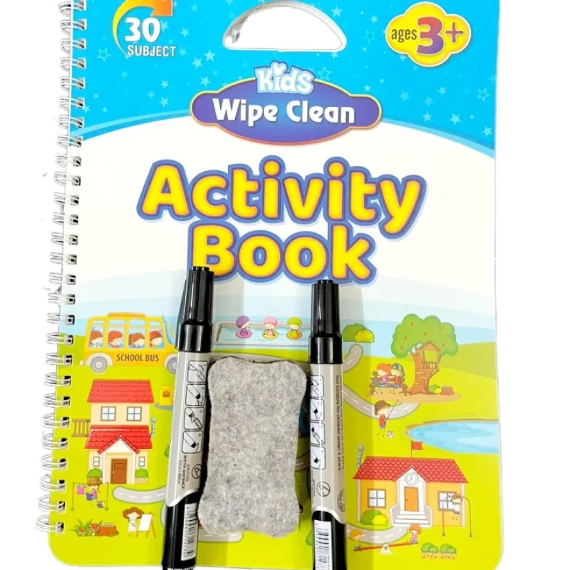 Kids Wipe Clean Activity Book for Learning, Reading and Writing Both in a book, All subject