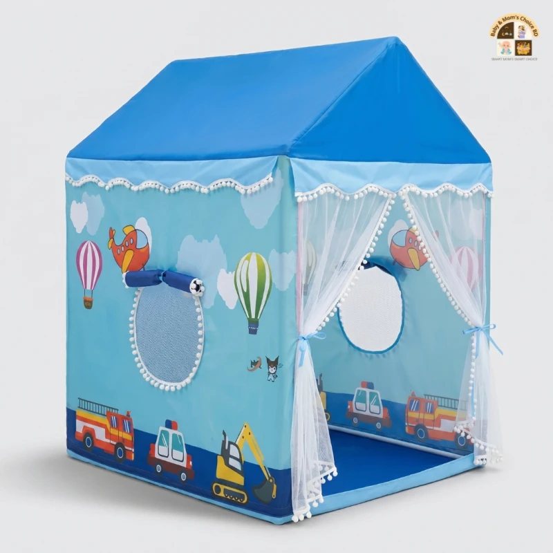 Cartoon Printed Large Castle Tent House for Kids Premium Chinese Fabric Play Tent with 30 Balls