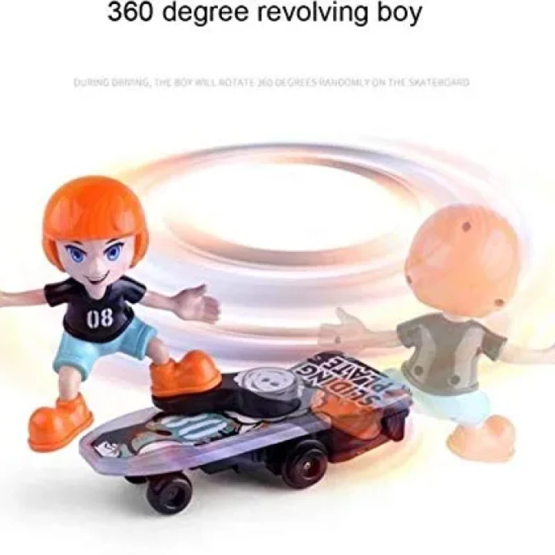 Stunt Boy 360 Degree Rotation Skateboard Multicolor Music & Lights Toys for Kids