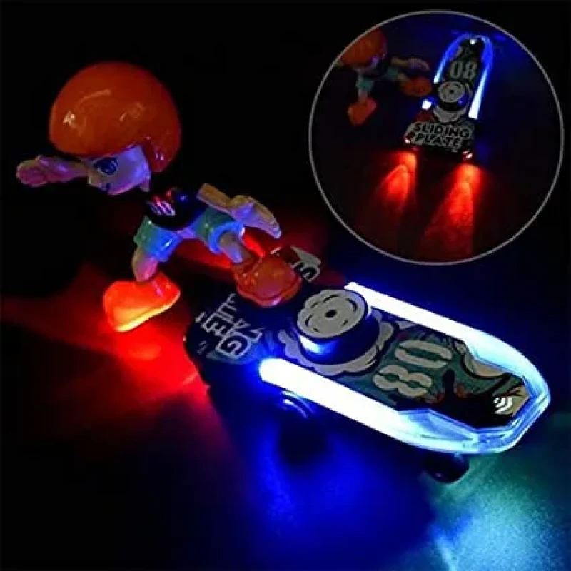 Stunt Boy 360 Degree Rotation Skateboard Multicolor Music & Lights Toys for Kids