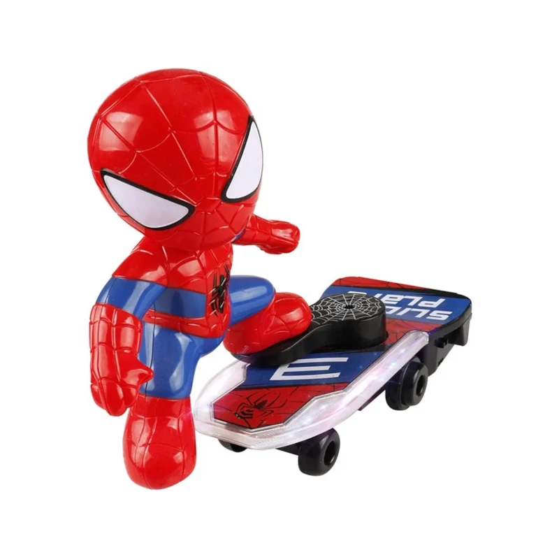 Spider Sense Spiderman Scooter Electric Car Rotating Rock Music Light Car Toys
