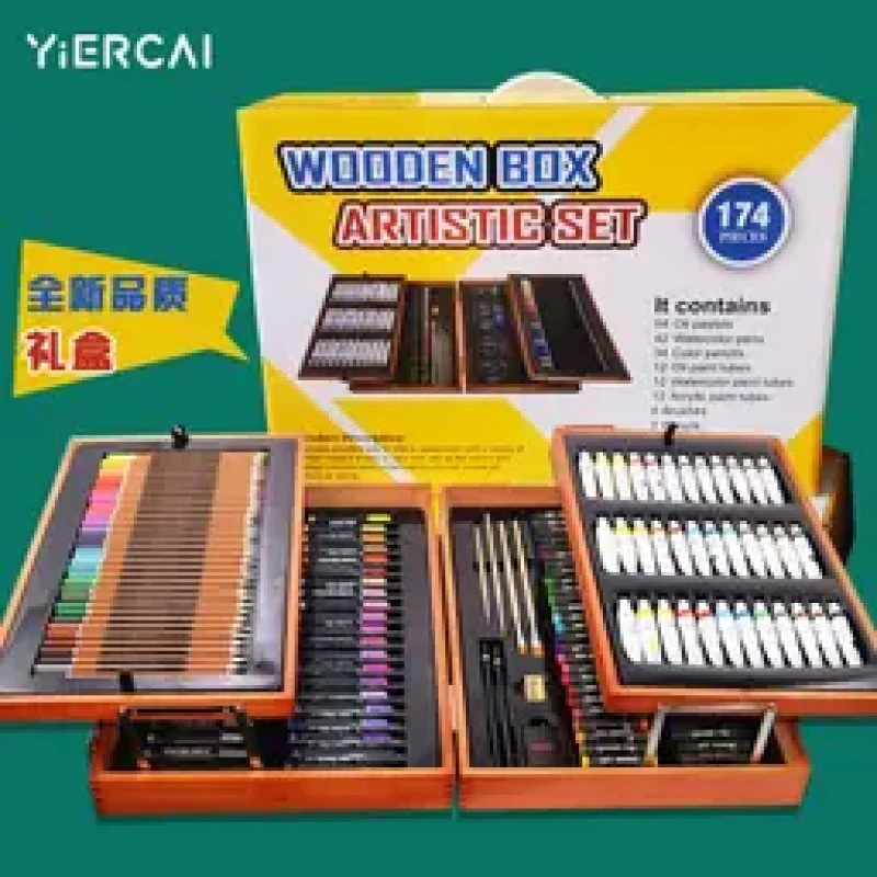 Wooden Box Artistic Set 174 Pieces
